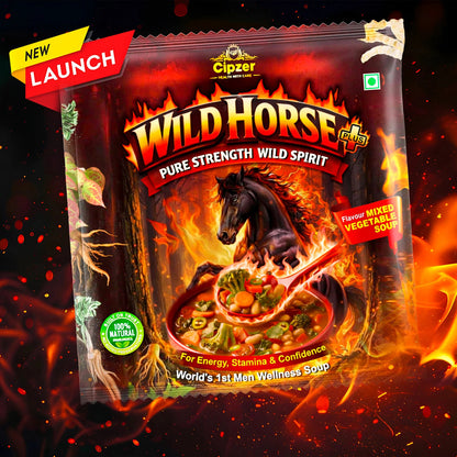 Cipzer Wild Horse Plus Mixed Vegetable Wellness Soup pack of 3 | Energy, Stamina & Daily Strength Support | Herbal & Vegetable Based Nutrition | 10g Sachet