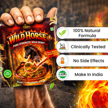 Cipzer Wild Horse Plus Mixed Vegetable Wellness Soup pack of 3 | Energy, Stamina & Daily Strength Support | Herbal & Vegetable Based Nutrition | 10g Sachet