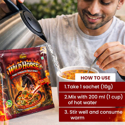 Cipzer Wild Horse Plus Mixed Vegetable Wellness Soup pack of 3 | Energy, Stamina & Daily Strength Support | Herbal & Vegetable Based Nutrition | 10g Sachet
